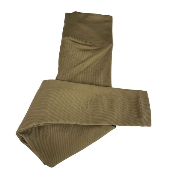 NWT Athleta Aurora Seamless High-Waist Leggings Ribbed Crop Olive Green Women XS - Picture 13 of 13